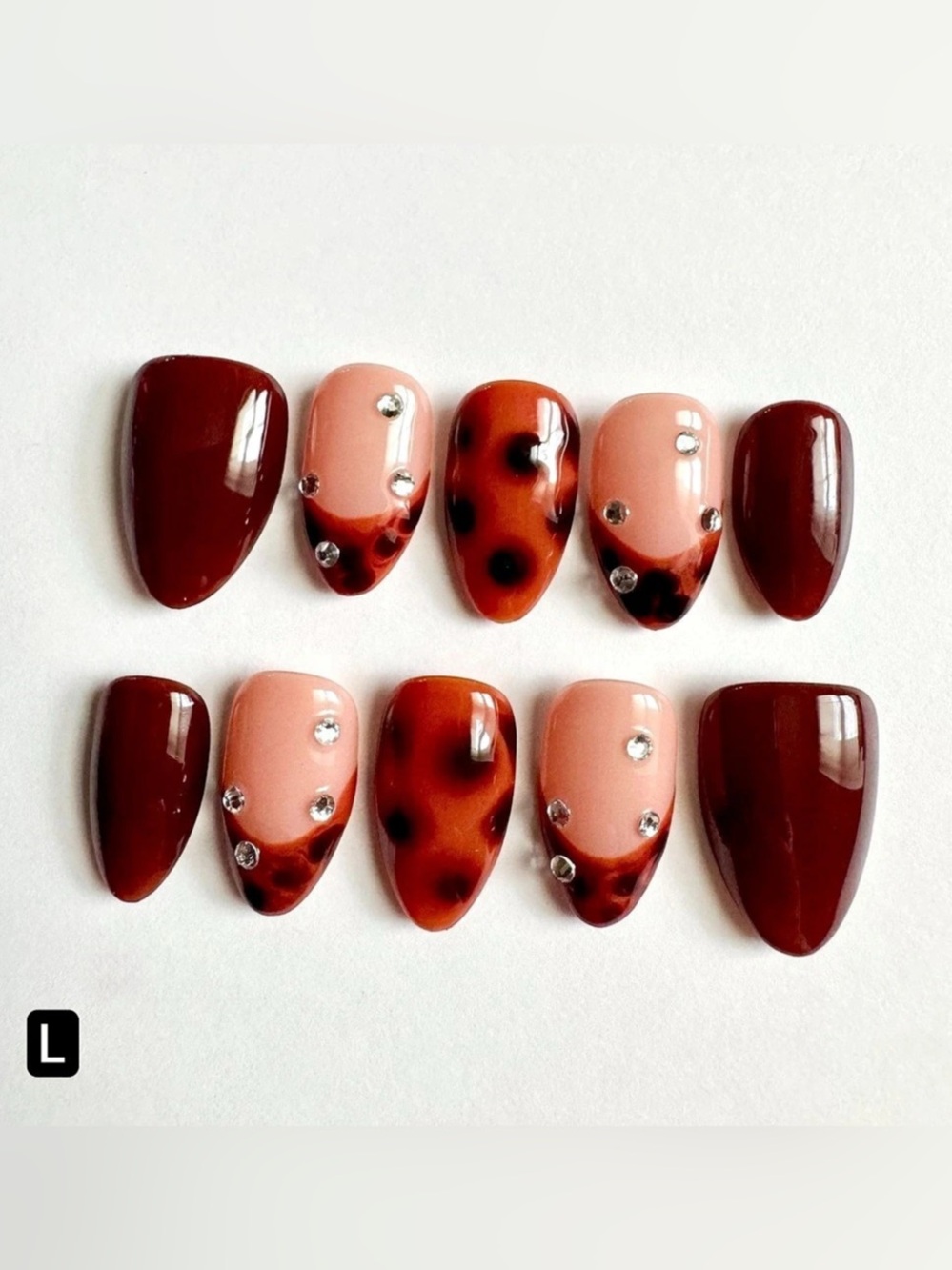 Caramel and Brown Tortoiseshell Press-On Nails